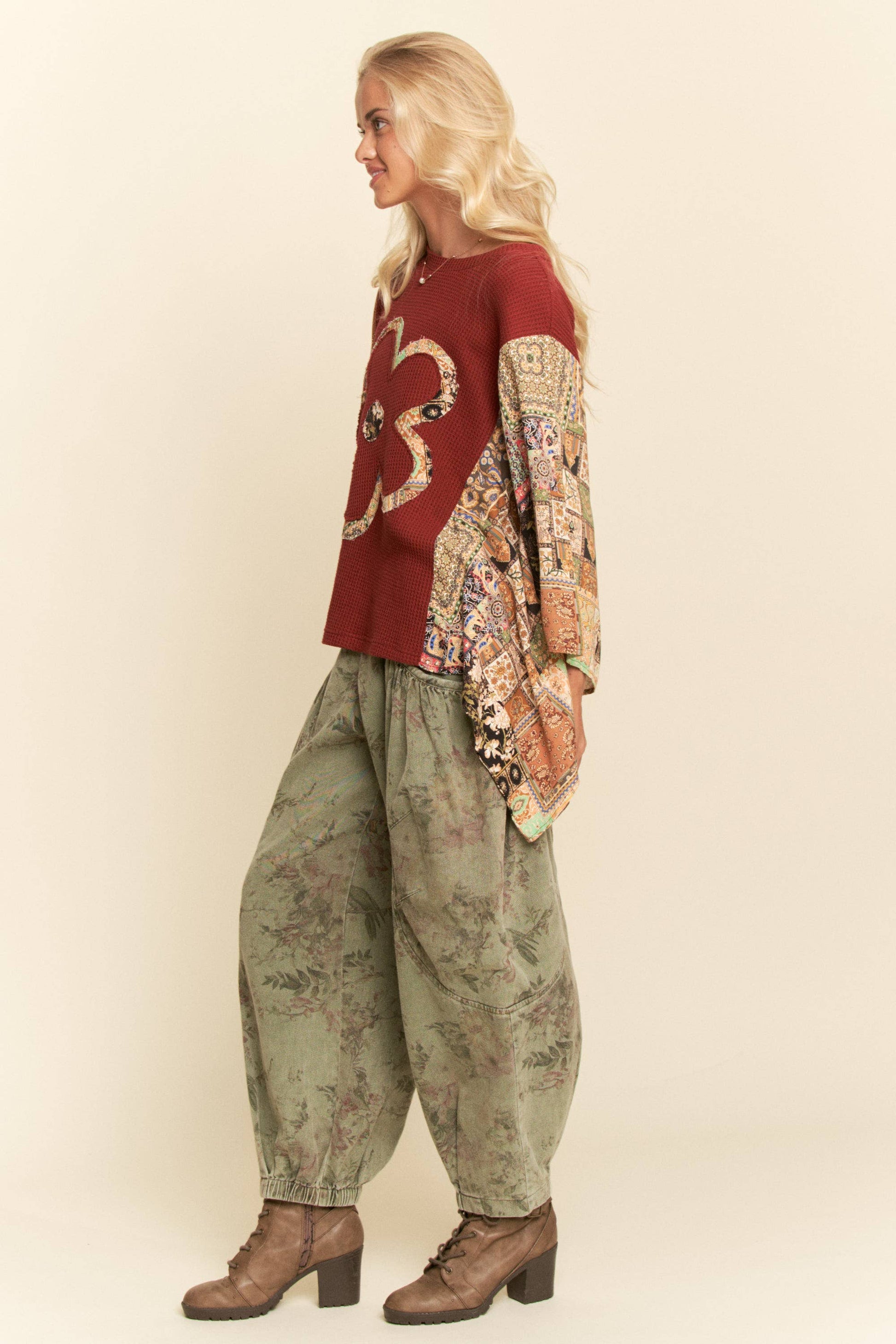 Olive Flower Denim