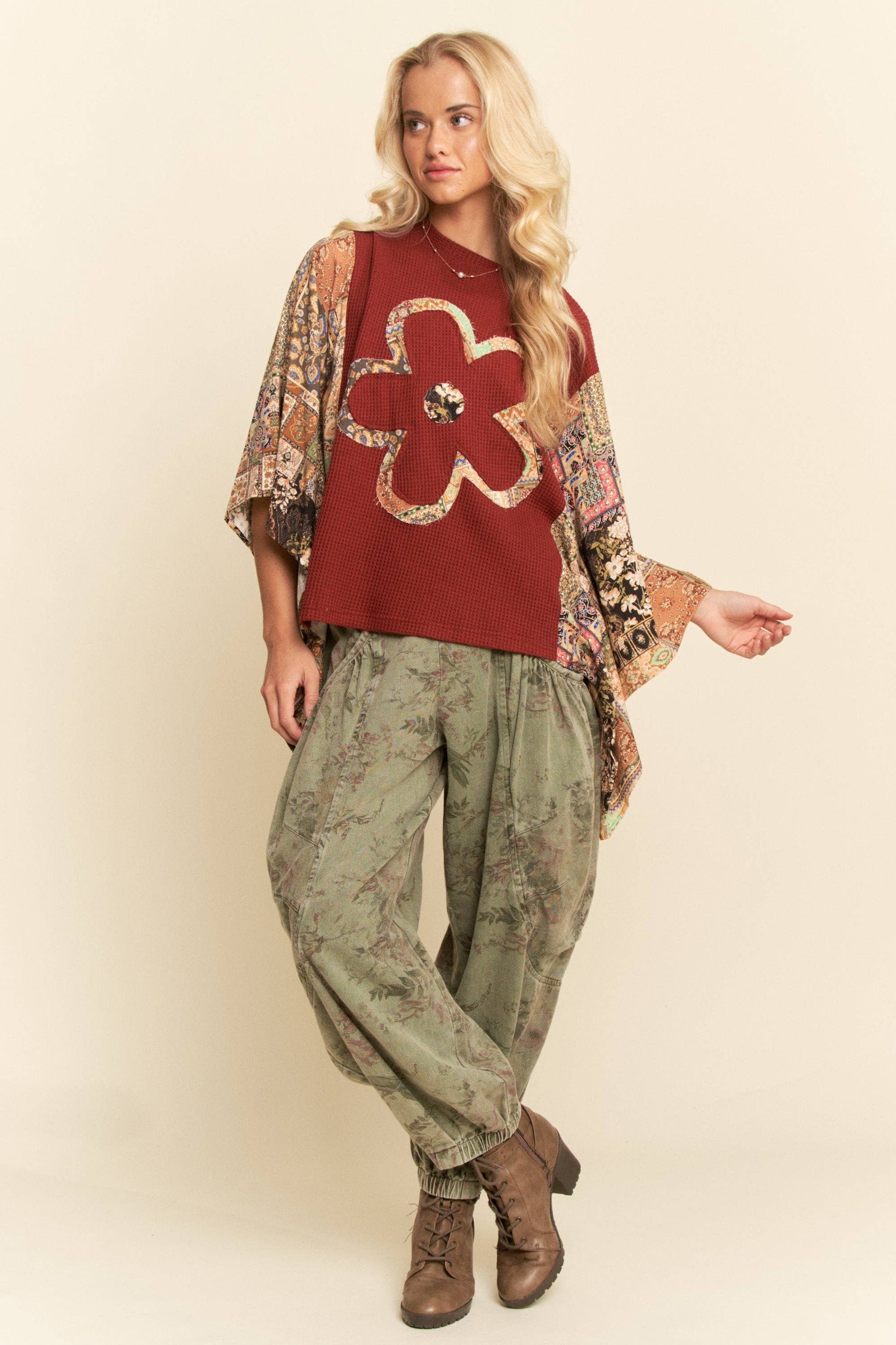 Olive Flower Denim