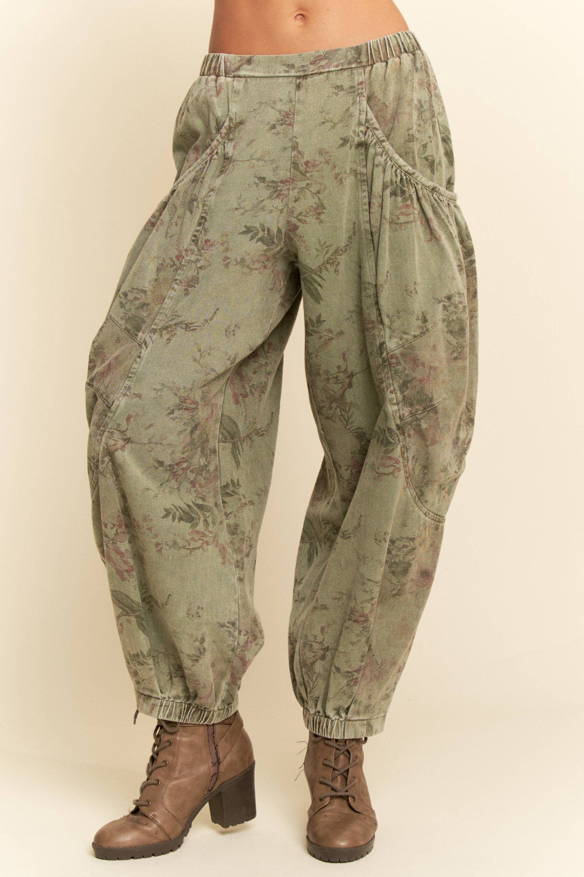 Olive Flower Denim