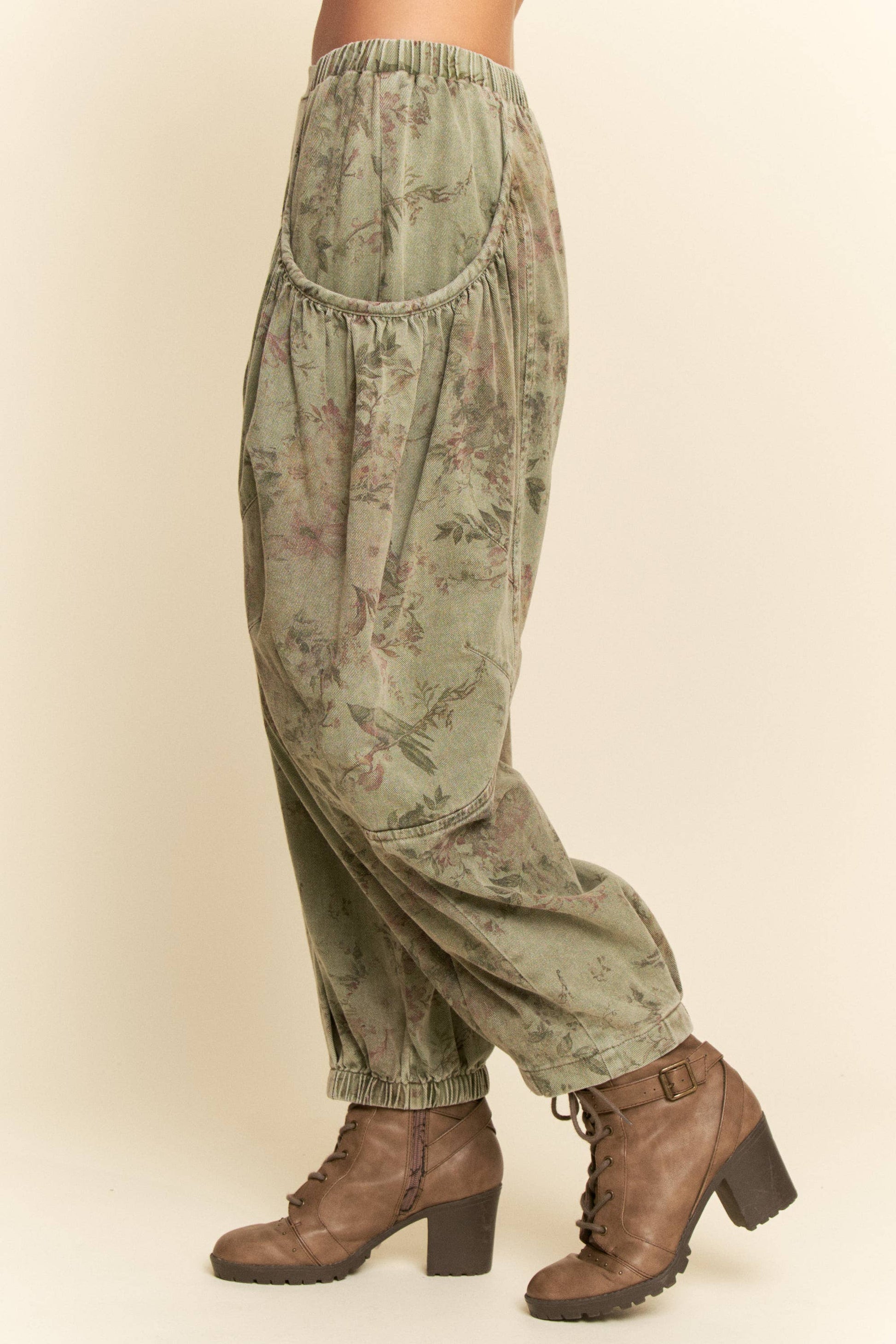 Olive Flower Denim