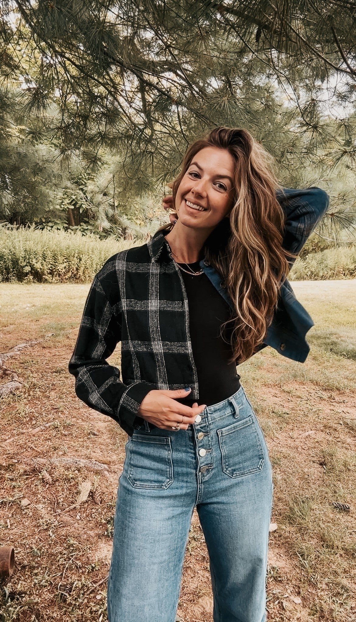 Mix-up Cropped Flannel