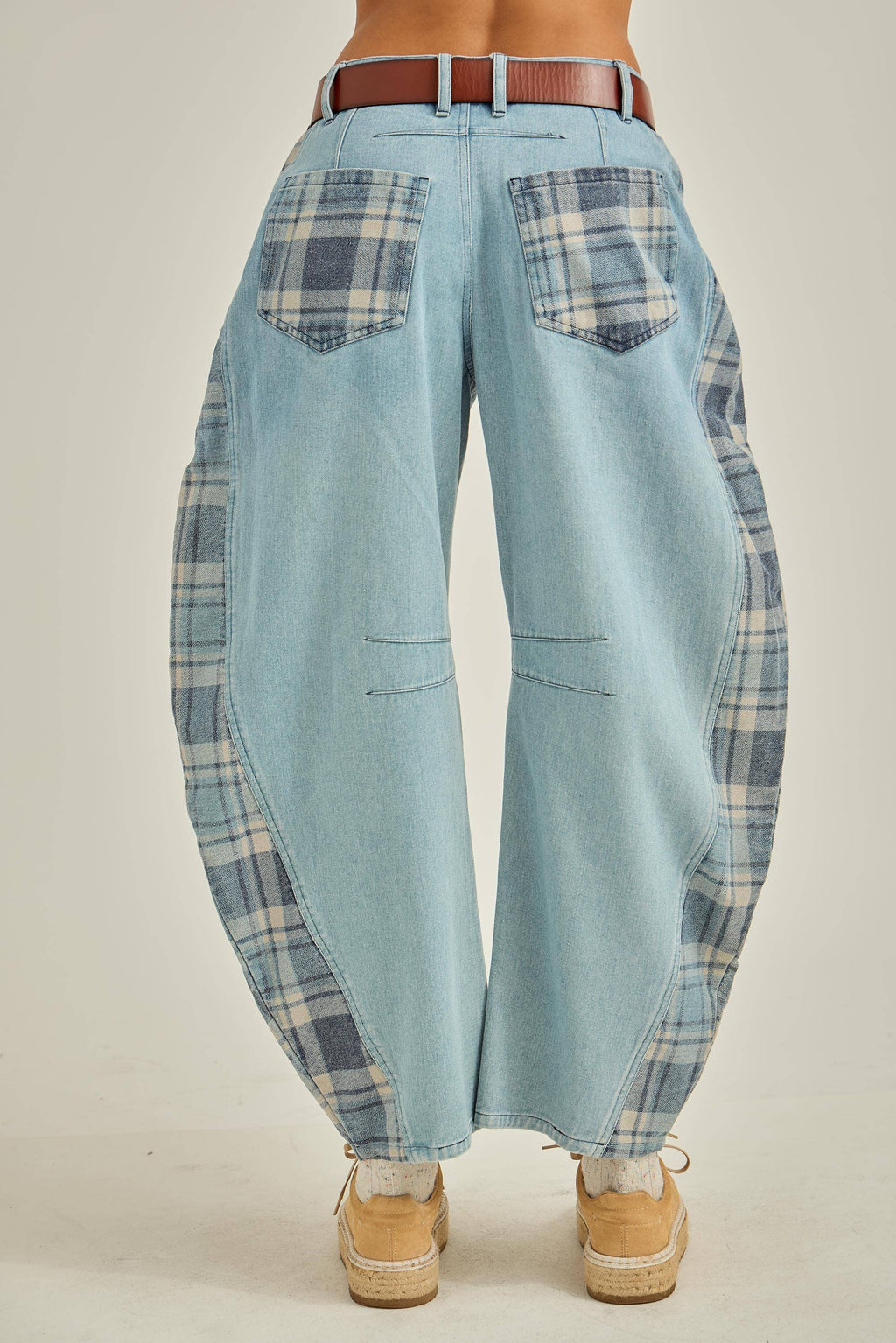 Tartan Barrel Jeans