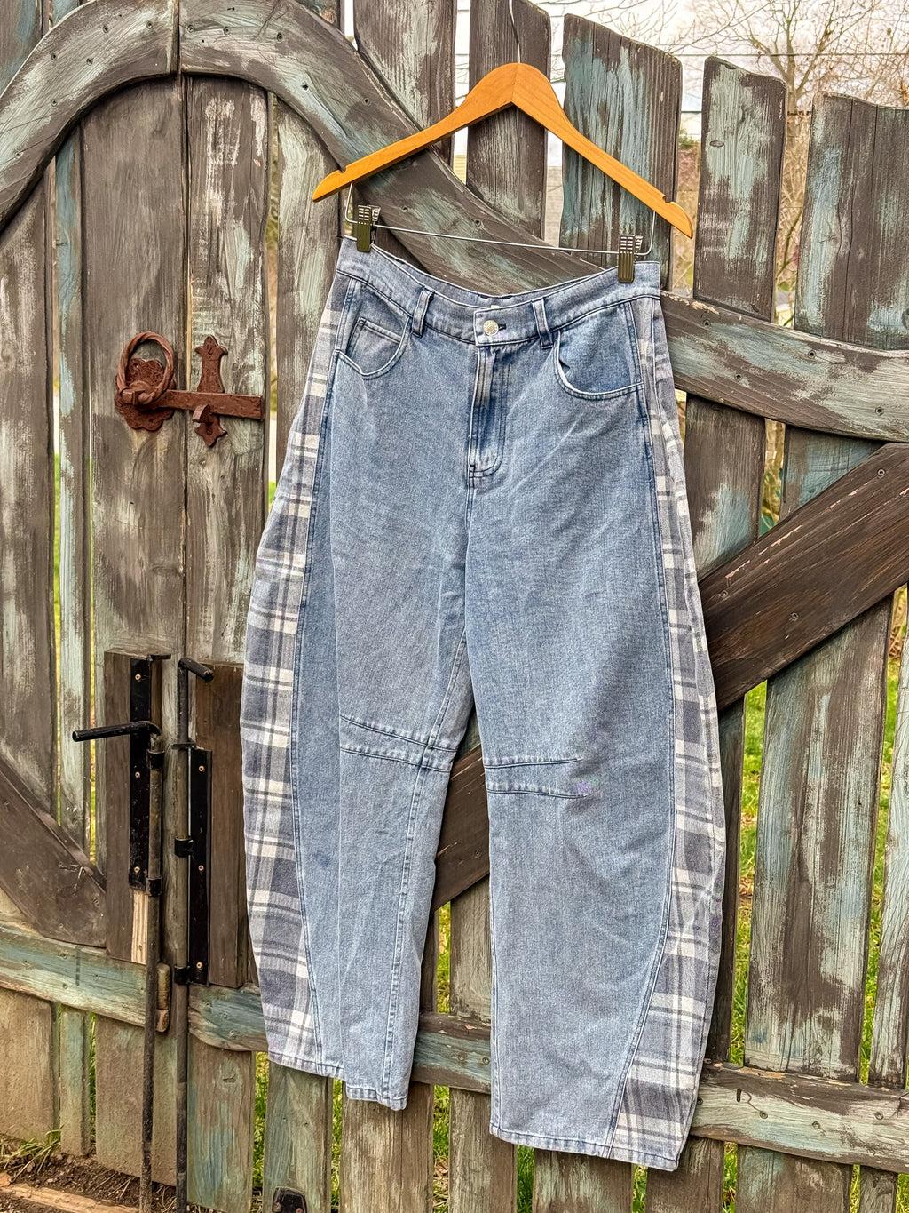 Tartan Barrel Jeans