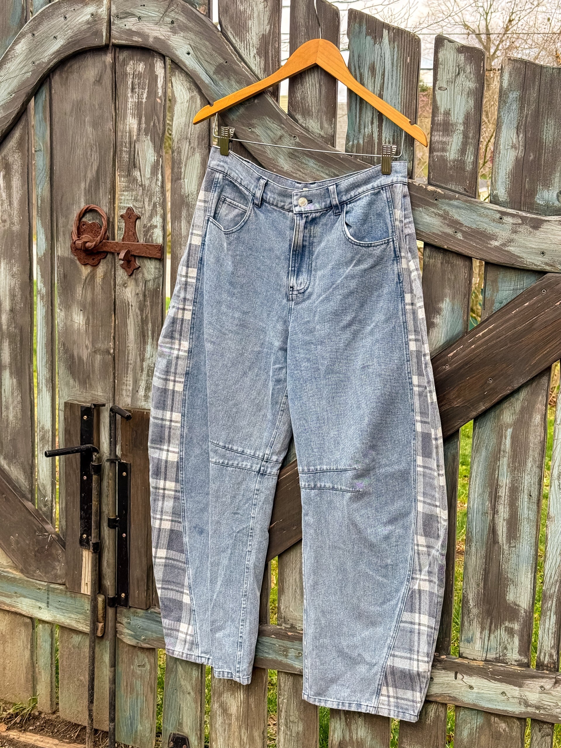 Tartan Barrel Jeans
