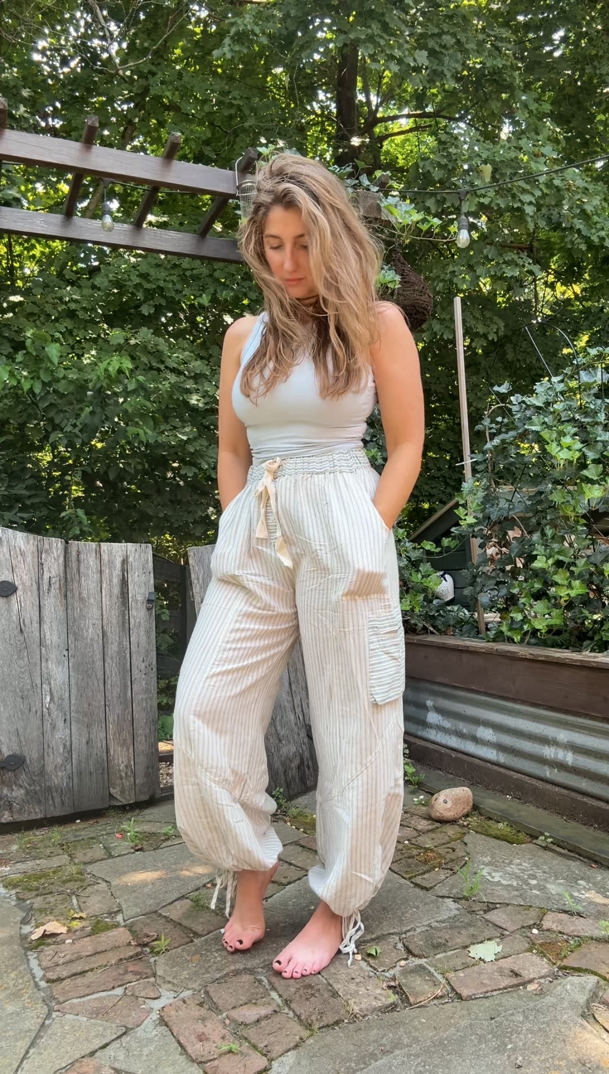 Stripped Rove Balloon Pant