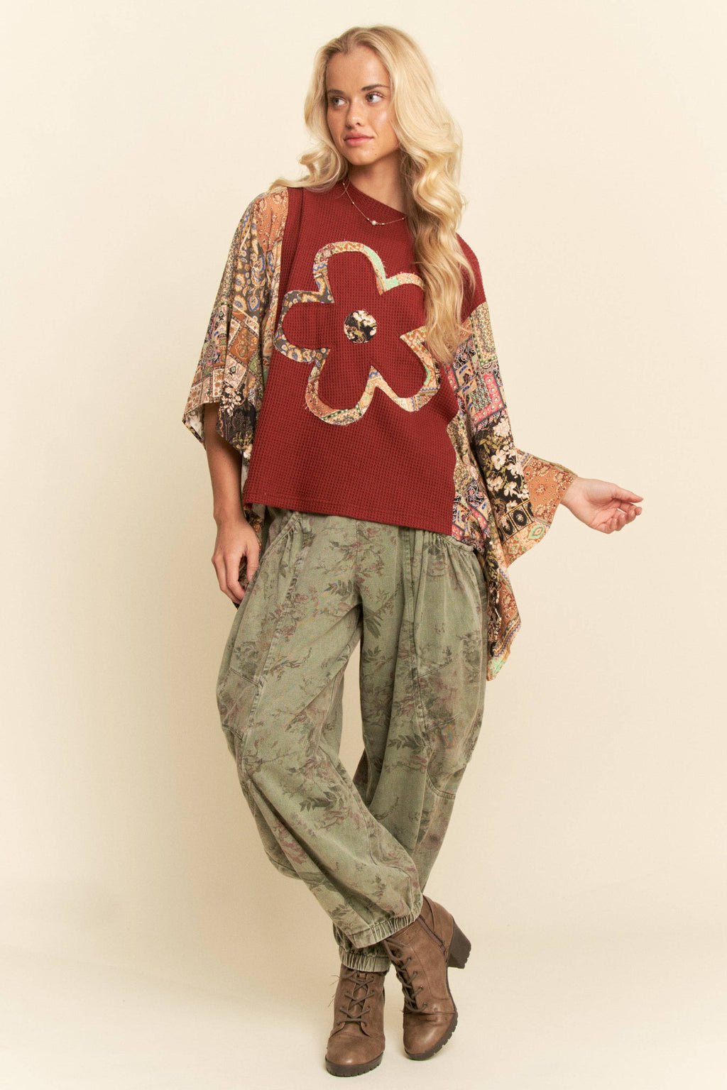 Olive Flower Denim