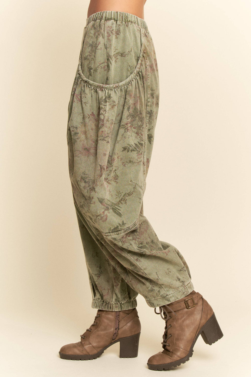 Olive Flower Denim